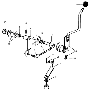 Transmission Controls Diagram and Parts List for 1105 0350039U-135292100-135292399-136292100 Cub Cadet Lawn Tractor